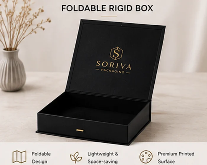 Foldable rigid gift box