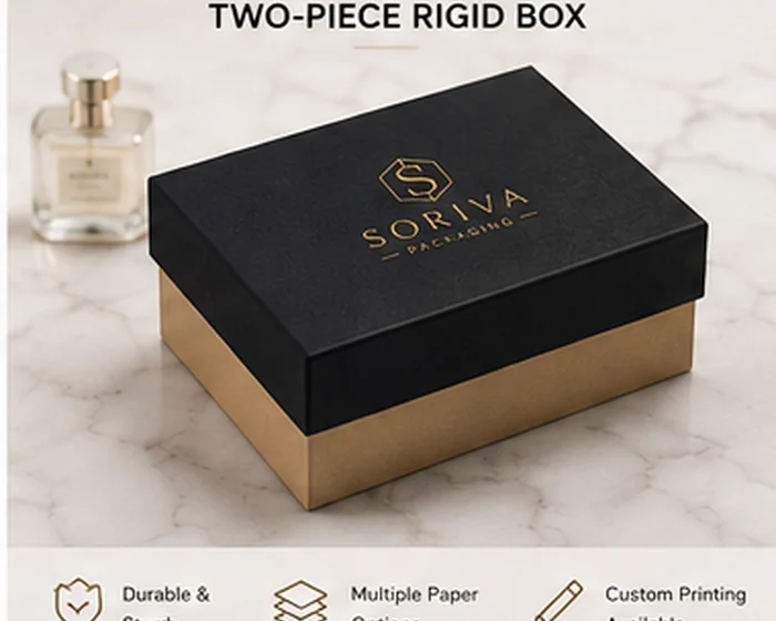 Two piece rigid gift box